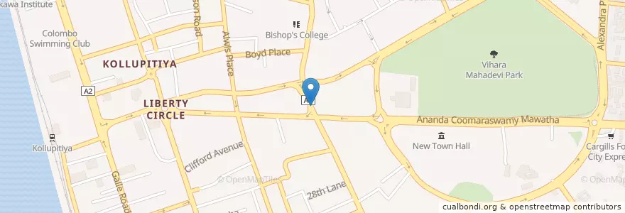 Mapa de ubicacion de Yeyan KTV & BBQ en Шри-Ланка, Западная Провинция, Округ Коломбо, Коломбо.