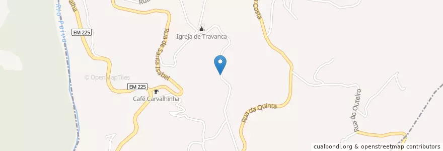 Mapa de ubicacion de Travanca en ポルトガル, ノルテ, Viseu, Tâmega E Sousa, Cinfães, Travanca.