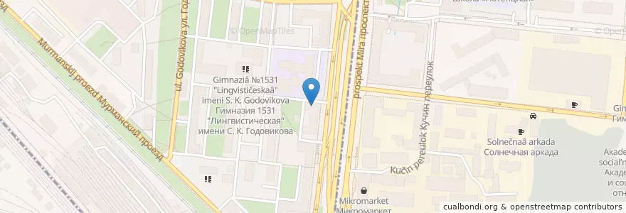 Mapa de ubicacion de Сбербанк en Rusia, Distrito Federal Central, Москва, Северо-Восточный Административный Округ, Останкинский Район.