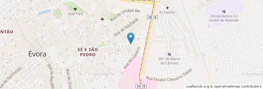 Mapa de ubicacion de Ermida de Nossa Senhora da Cabeça en Portekiz, Alentejo, Alentejo Central, Évora, Évora, Bacelo E Senhora Da Saúde, Évora.