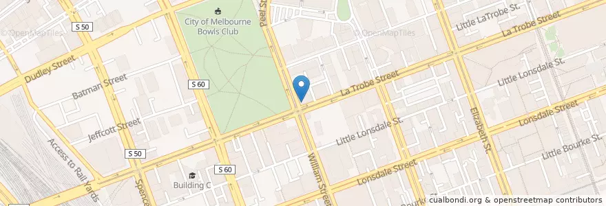 Mapa de ubicacion de La Stradda Cafe en Australie, Victoria, City Of Melbourne.