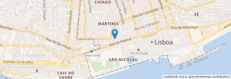 Mapa de ubicacion de Bicicletas Gira Estação 219 en ポルトガル, Lisboa, Grande Lisboa, リスボン, Santa Maria Maior.