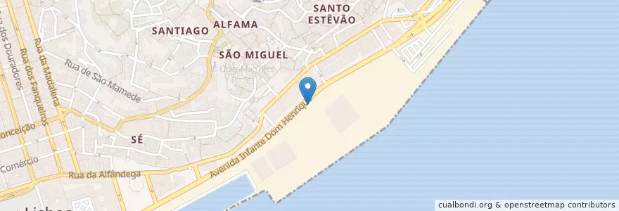Mapa de ubicacion de Bicicletas Gira Estação 212 en Portugal, Lisbonne, Grande Lisboa, Lisbonne, Santa Maria Maior.