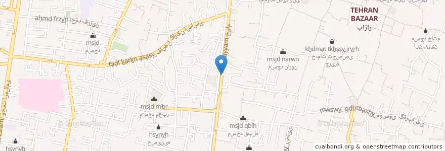 Mapa de ubicacion de رستوران سنتی خیام en Iran, Téhéran, شهرستان تهران, Téhéran, بخش مرکزی شهرستان تهران.
