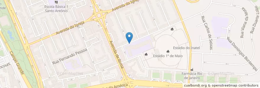 Mapa de ubicacion de Bicicletas Gira Estação 459 en Portugal, Área Metropolitana De Lisboa, Lissabon, Grande Lisboa, Lissabon, Alvalade.
