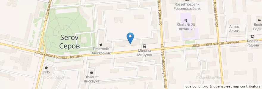 Mapa de ubicacion de Аптека №200 en Russia, Ural Federal District, Sverdlovsk Oblast, Northern Administrative District, Серовский Городской Округ.