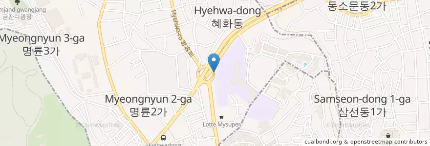 Mapa de ubicacion de 동성중교앞 en Corea Del Sur, Seúl, 성북구.