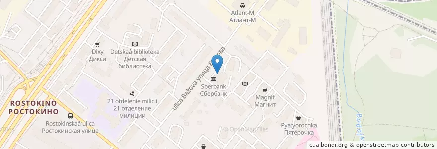 Mapa de ubicacion de Шаурма en Россия, Центральный Федеральный Округ, Москва, Северо-Восточный Административный Округ, Район Ростокино.