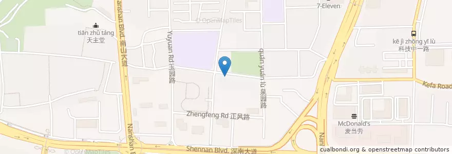 Mapa de ubicacion de KFC en 中国, 広東省, 深セン市, 南山区.