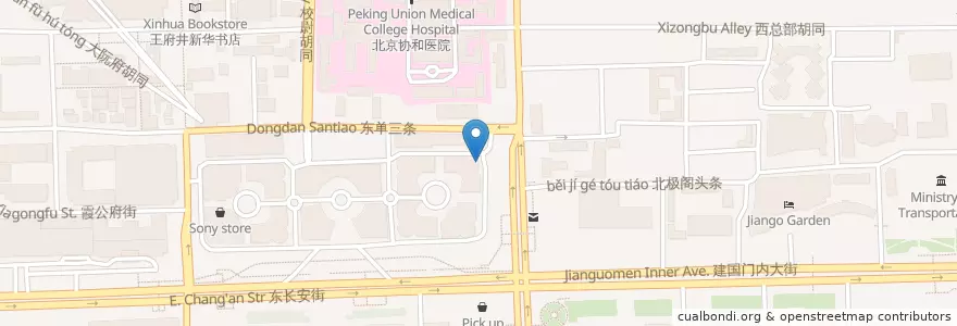 Mapa de ubicacion de 中国工商银行 en 중국, 베이징시, 허베이성, 东城区.