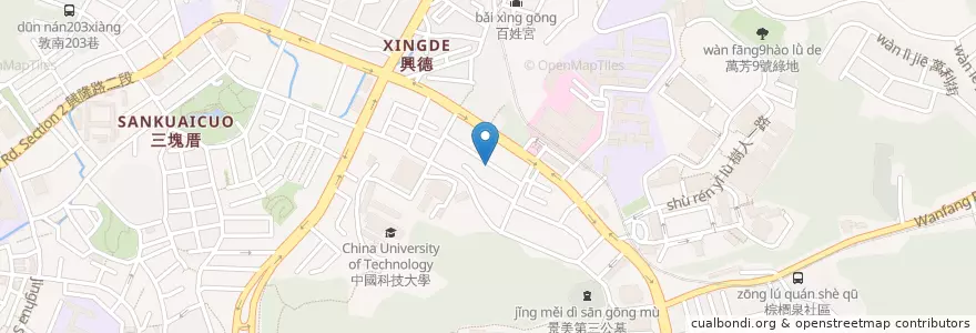 Mapa de ubicacion de 韓喜部隊鍋 en 臺灣, 新北市, 臺北市, 文山區.