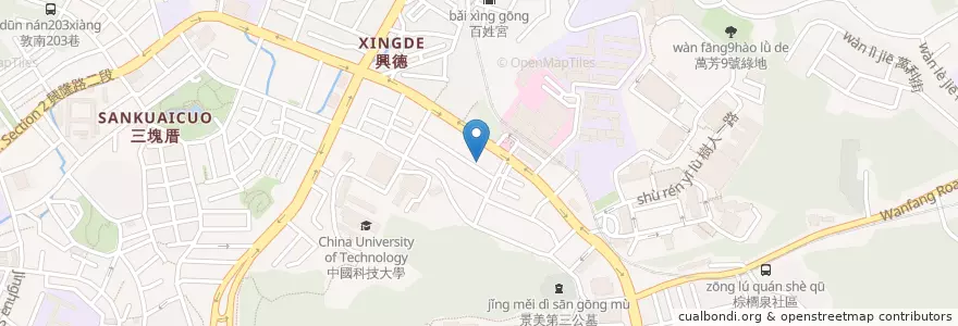 Mapa de ubicacion de 金玉園抄手麵食館 en 臺灣, 新北市, 臺北市, 文山區.