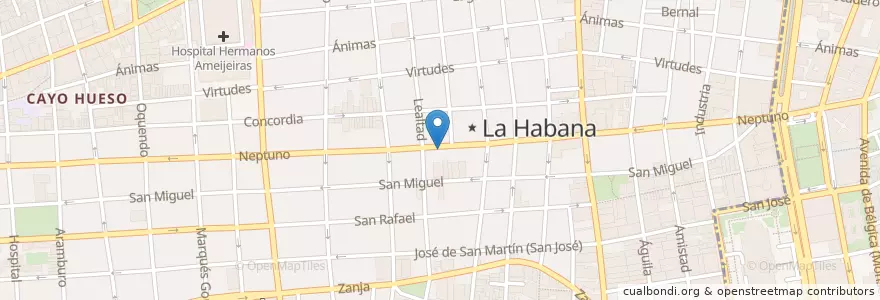 Mapa de ubicacion de Escuela de Belleza Bella Caribe en 古巴, La Habana, Centro Habana.