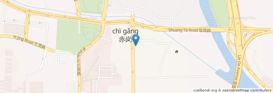 Mapa de ubicacion de KFC en 中国, 広東省, 広州市, 海珠区, 赤岗街道.