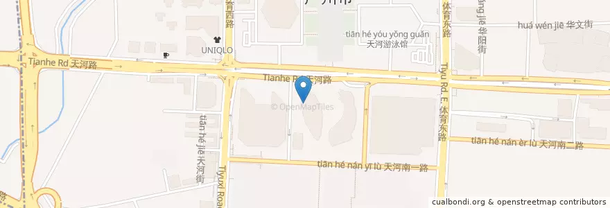 Mapa de ubicacion de Starbucks en China, Guangdong, Guangzhou, 天河区, 天河南街道.