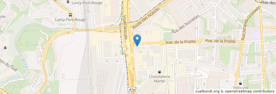 Mapa de ubicacion de Genecand - restaurant en Schweiz/Suisse/Svizzera/Svizra, Genève, Genève, Carouge (Ge), Lancy.