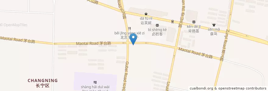Mapa de ubicacion de Gu Zao SPA en China, Shanghai, Changning District.