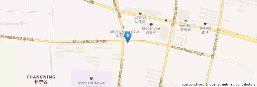 Mapa de ubicacion de 新爱婴 en 중국, 상하이, 창닝구.