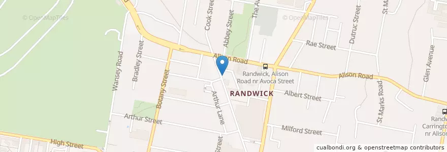 Mapa de ubicacion de Dr Krunch en أستراليا, نيوساوث ويلز, Sydney, Randwick City Council.