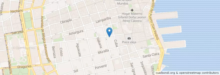 Mapa de ubicacion de Escuela Taller Gabriel Aresti en Cuba, Havana, La Habana Vieja.
