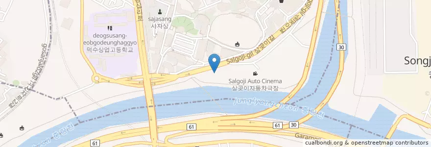 Mapa de ubicacion de 살곶이진입부 개방화장실 en Coreia Do Sul, Seul, 성동구, 사근동.
