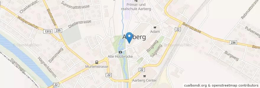 Mapa de ubicacion de Zur Brücke en Suíça, Berna, Verwaltungsregion Seeland, Verwaltungskreis Seeland, Aarberg.