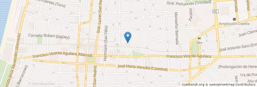 Mapa de ubicacion de Patio Cabildo Teatral en キューバ, Santiago De Cuba, Santiago De Cuba, Ciudad De Santiago De Cuba.
