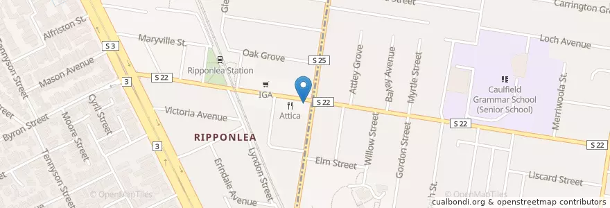 Mapa de ubicacion de Elsternwick Family Dental en Avustralya, Victoria, City Of Port Phillip.