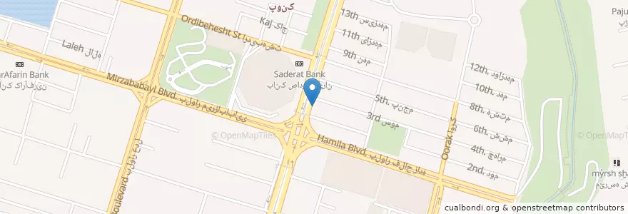 Mapa de ubicacion de داروخانه دکتر مکملان en Иран, Тегеран, شهرستان تهران, Тегеран, بخش مرکزی شهرستان تهران.