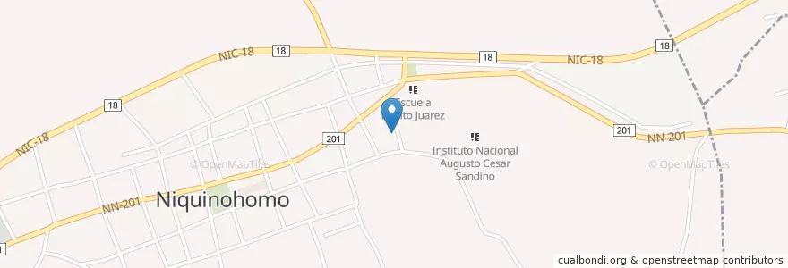 Mapa de ubicacion de Iglesia Bautista en Nicaragua, Masaya, Niquinohomo (Municipio).