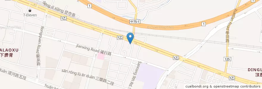 Mapa de ubicacion de 花壇白沙坑臭豆腐 en Тайвань, Тайчжун, 烏日區.