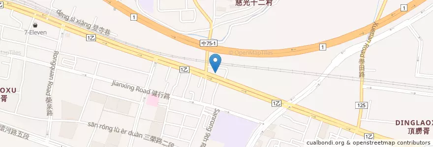 Mapa de ubicacion de 恩毅米食館 en 臺灣, 臺中市, 烏日區.