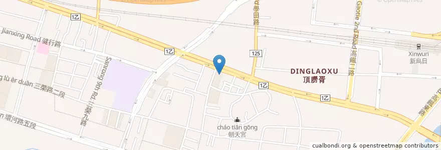 Mapa de ubicacion de 鳳鳴小吃 en Taiwan, Taichung, Distretto Di Wuri.