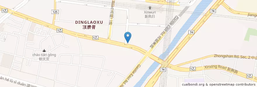 Mapa de ubicacion de 翁記鮮肉湯包 en تايوان, تاي شانغ, 烏日區.
