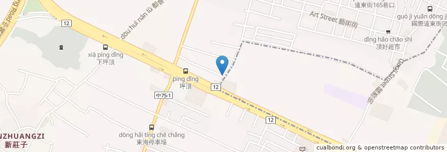 Mapa de ubicacion de 東海協力旺 en Taiwán, Taichung, 龍井區.
