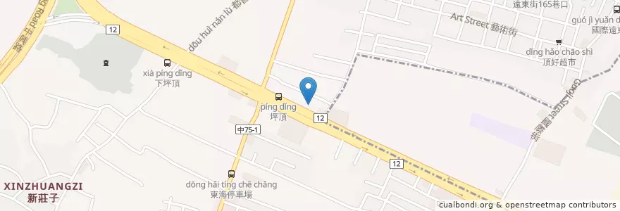 Mapa de ubicacion de 下樓吃早餐 en Taiwán, Taichung, 龍井區.