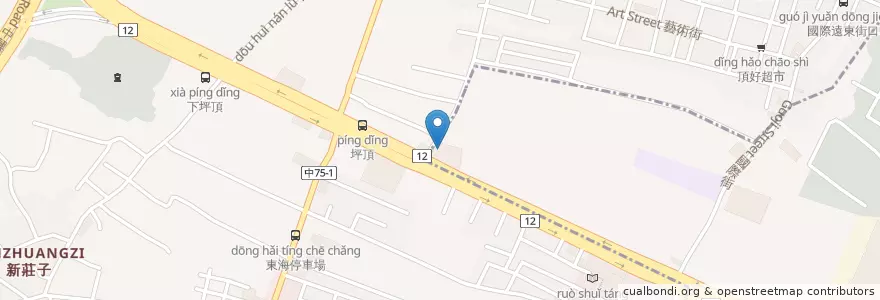 Mapa de ubicacion de 鳥哥小籠包 en Taiwan, Taichung, 龍井區.