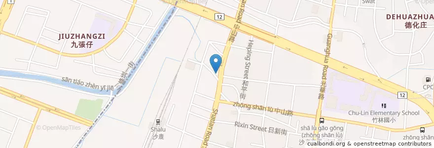 Mapa de ubicacion de 甜心蔥抓餅 en تايوان, تاي شانغ, 沙鹿區.