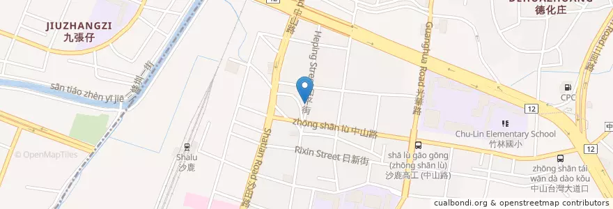 Mapa de ubicacion de 和平麵食館 en Taiwan, Taichung, 沙鹿區.