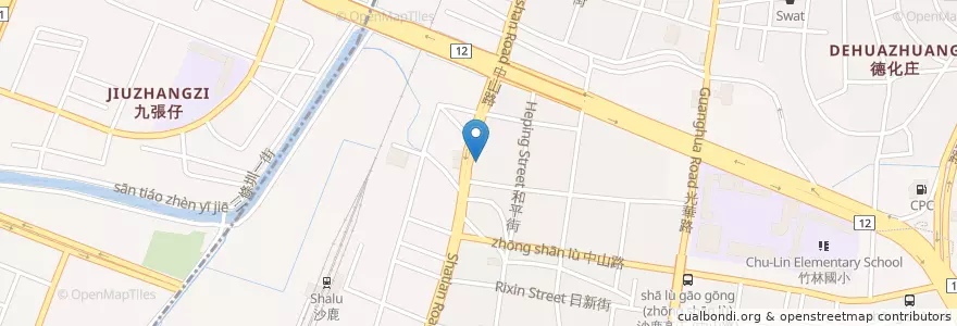Mapa de ubicacion de 東山鴨頭 en 臺灣, 臺中市, 沙鹿區.