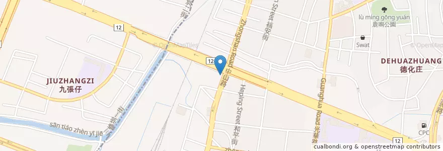 Mapa de ubicacion de 十二段鍋物 en 臺灣, 臺中市, 沙鹿區.