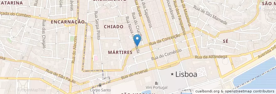 Mapa de ubicacion de The Spot en Portugal, Área Metropolitana De Lisboa, Lissabon, Grande Lisboa, Lissabon, Santa Maria Maior.