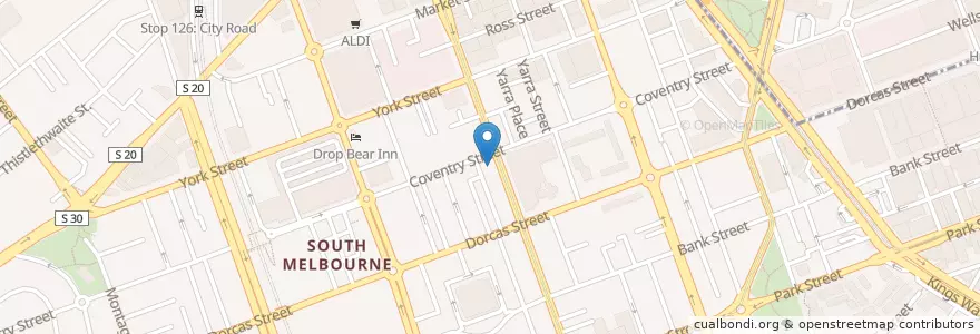 Mapa de ubicacion de Spudbar en 오스트레일리아, Victoria, City Of Port Phillip.