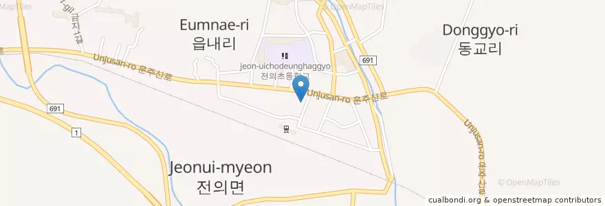 Mapa de ubicacion de 김밥나라 전의점 en Korea Selatan, Sejong, 전의면.
