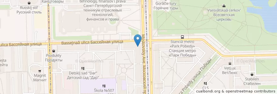 Mapa de ubicacion de Доктор Столетов en Russland, Föderationskreis Nordwest, Oblast Leningrad, Sankt Petersburg, Moskauer Rajon, Округ Пулковский Меридиан.