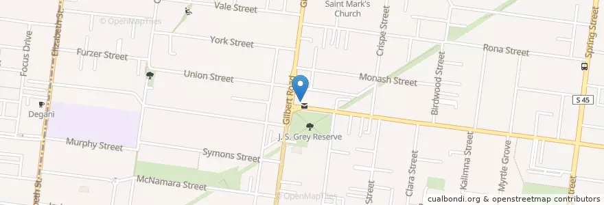 Mapa de ubicacion de The Elixir en Austrália, Victoria, City Of Darebin.