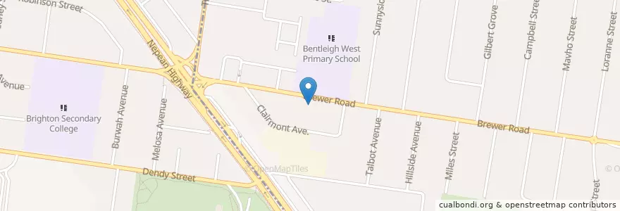 Mapa de ubicacion de Bentleigh Childcare & kindergarten en استرالیا, Victoria, City Of Bayside.