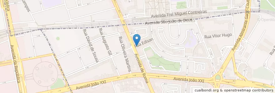 Mapa de ubicacion de Portela Cafés en Portugal, Área Metropolitana De Lisboa, Lisbon, Grande Lisboa, Lisbon, Areeiro.