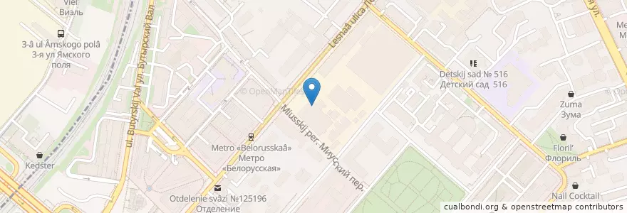 Mapa de ubicacion de Lesnoy en Russia, Distretto Federale Centrale, Москва, Центральный Административный Округ, Тверской Район.