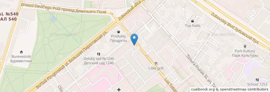 Mapa de ubicacion de Андерсон en Rusia, Центральный Федеральный Округ, Москва, Центральный Административный Округ, Район Хамовники.